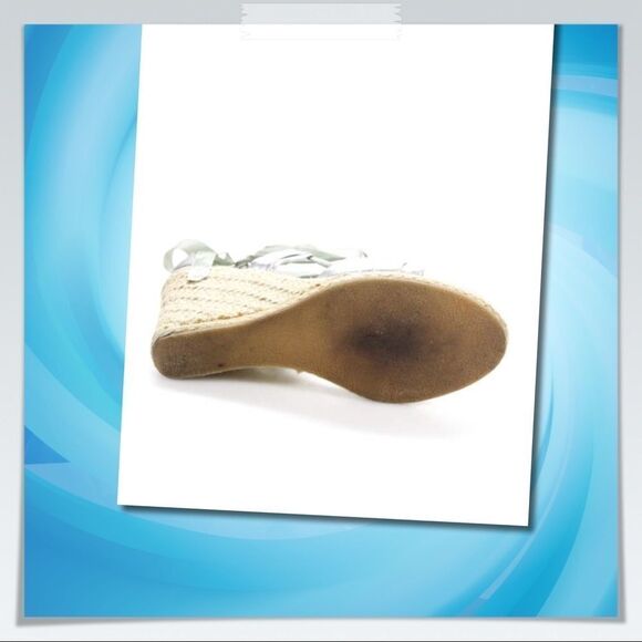 Charles Albert Silver Wedge Espadrilles 8.5 - Picture 4 of 5